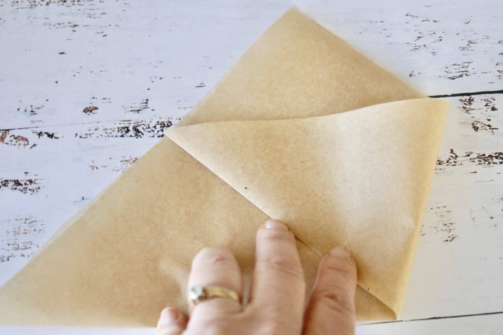 parchment paper pouch step 4