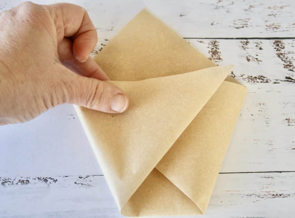 parchment paper pouch step 6