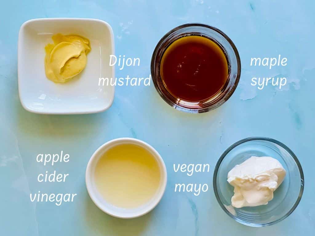 ingredients for vegan honey mustard dressing