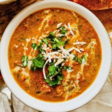 Vegan Chickpea Coconut Curry Soup top view