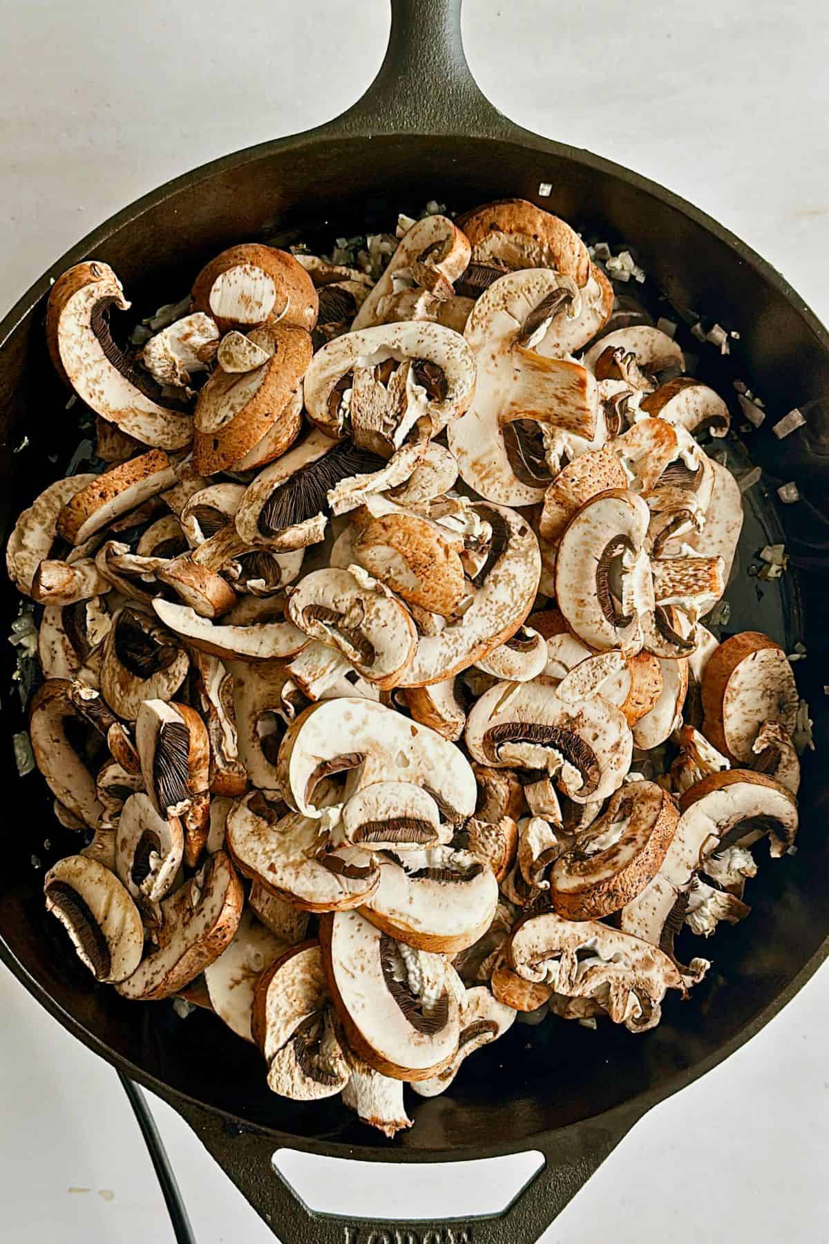 add the mushrooms to the pan