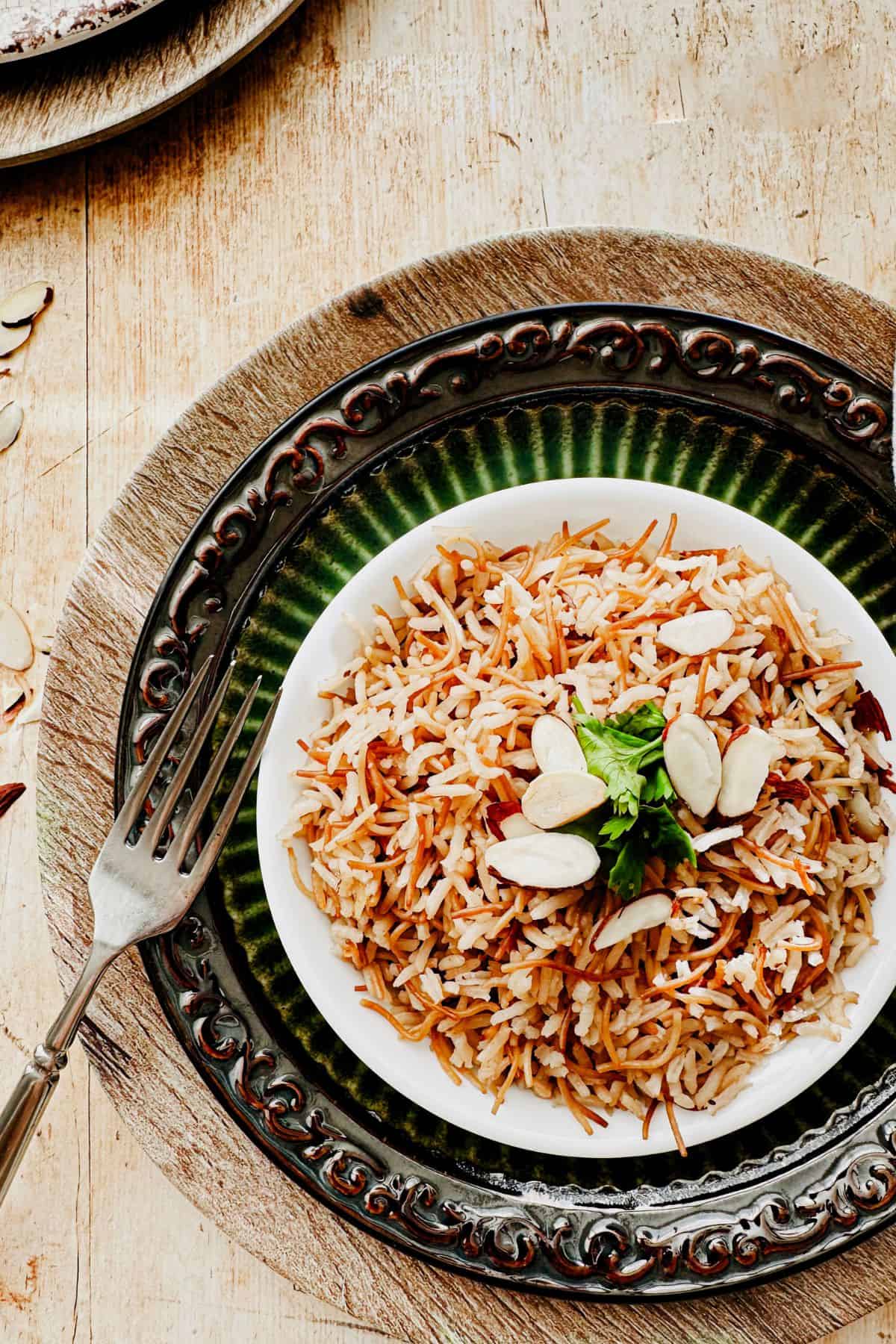 vegan arabic rice with vermicelli