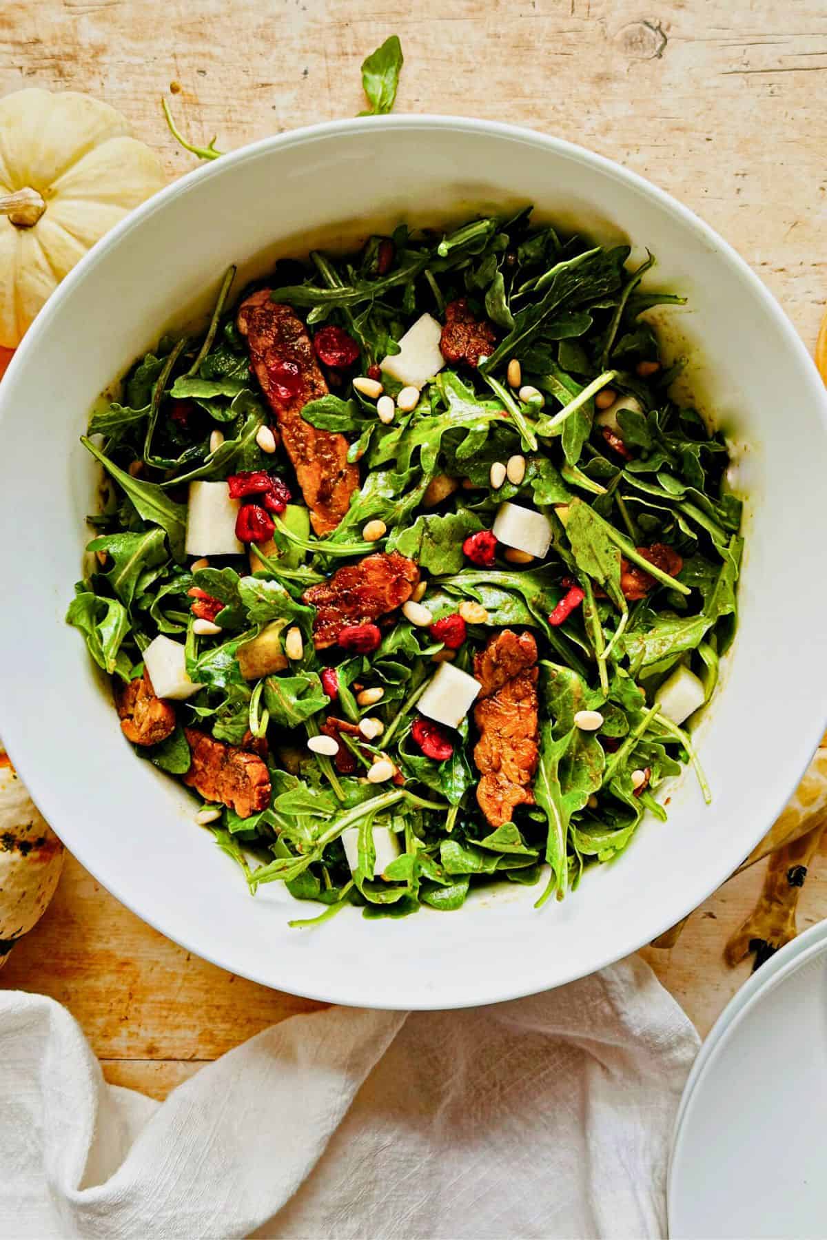 arugula salad with pumpkin vinaigrette