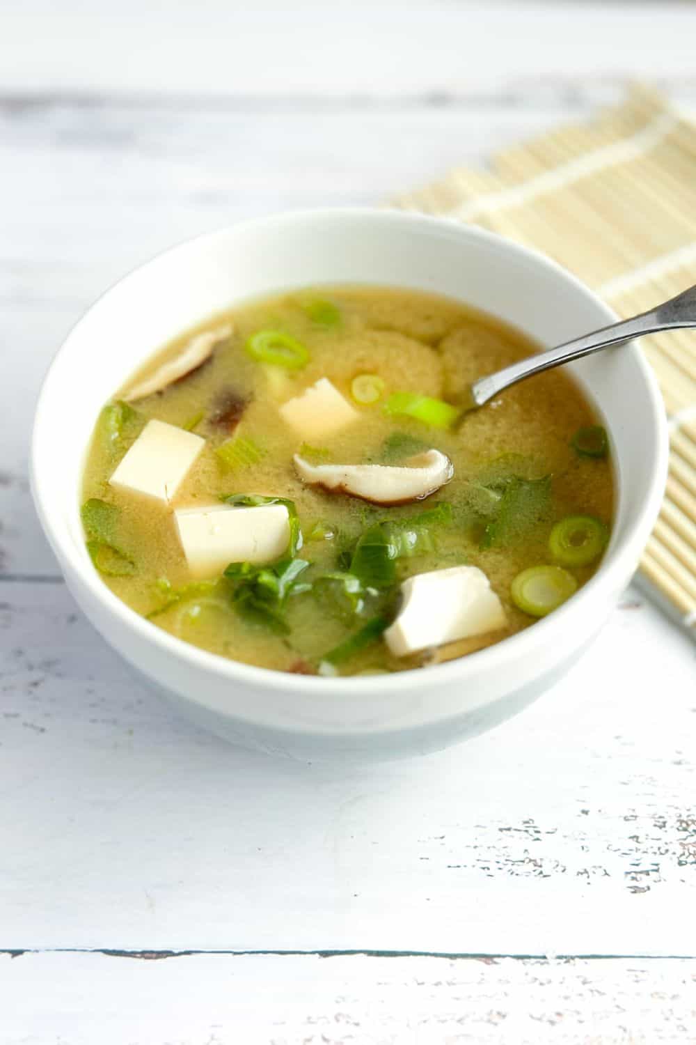 bowl of easy vegan miso soup