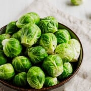 fresh brussels sprouts in a bowl