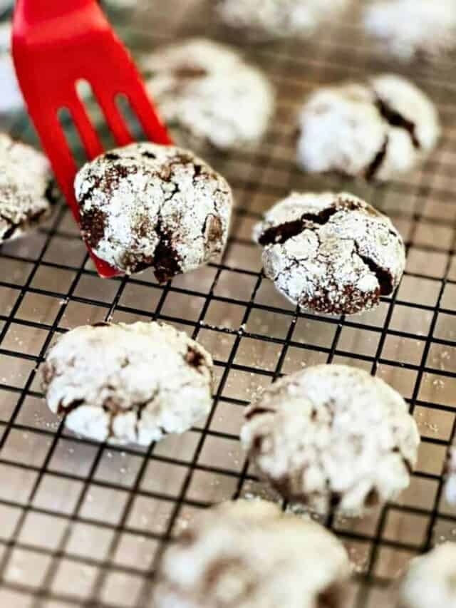 Vegan Double Chocolate Crinkle Cookies