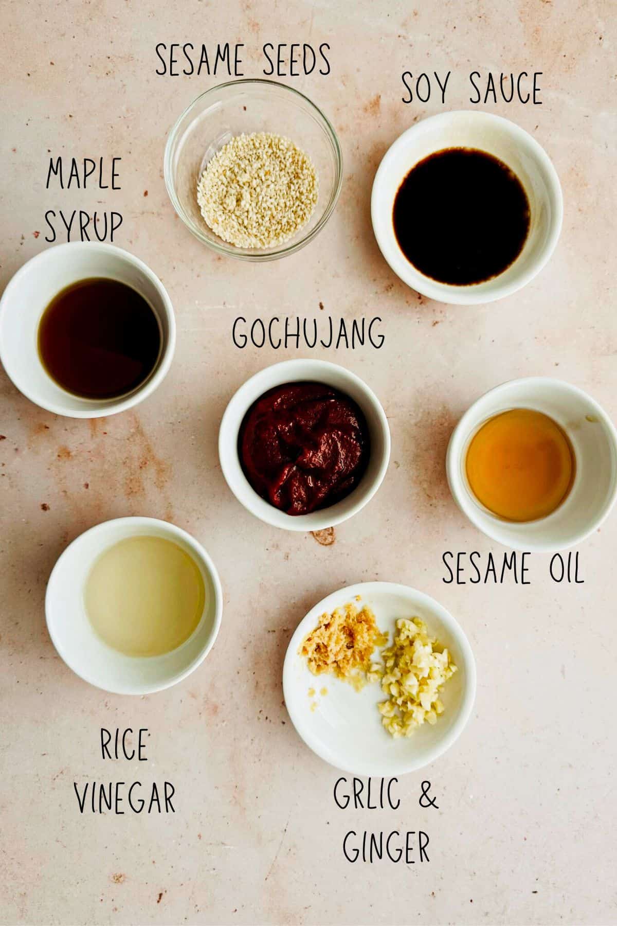 ingredients for gochujang sauce