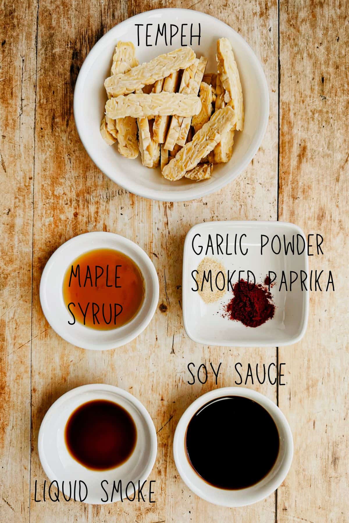 ingredients for smoky tempeh