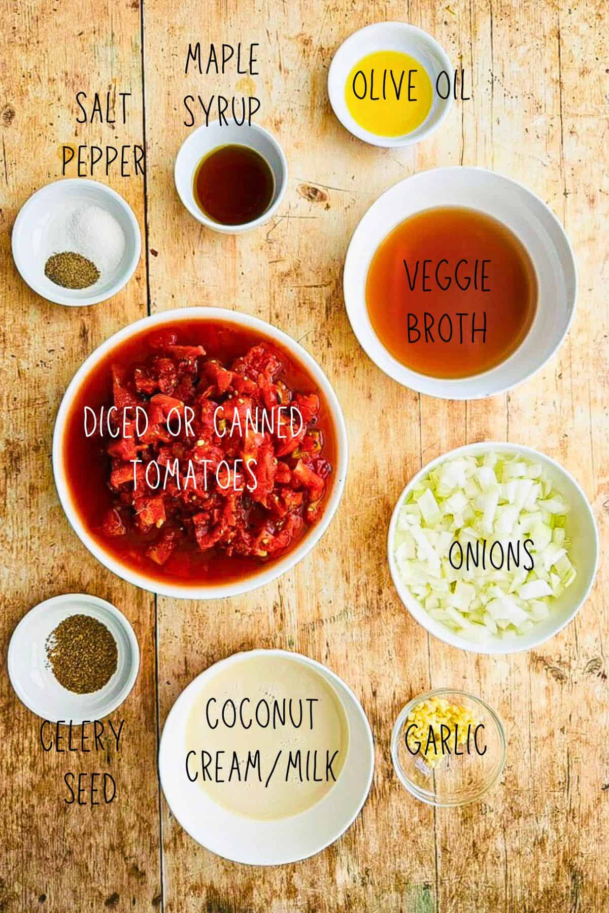 ingredients for vegan tomato soup