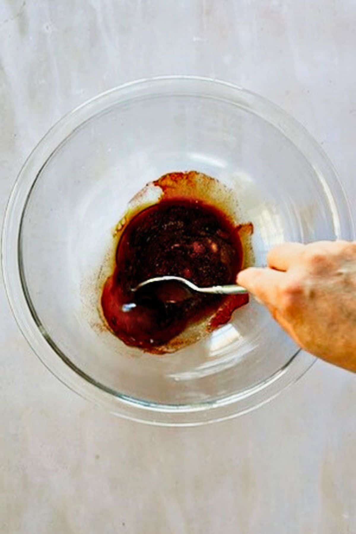 mixing marinade for smoky glazed mushrooms