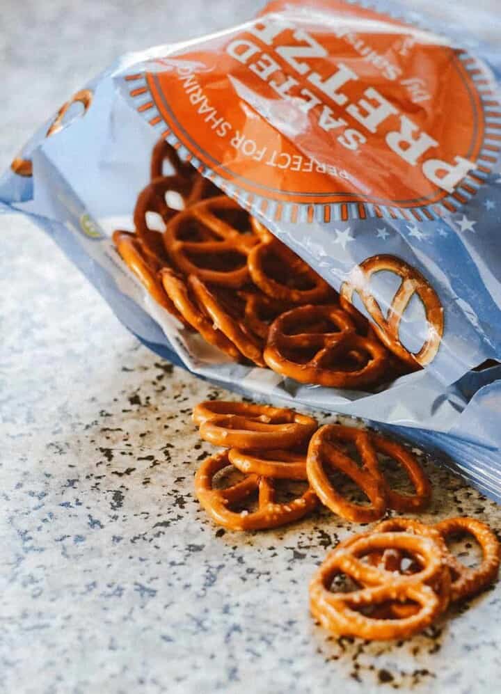 opened pretzel bag