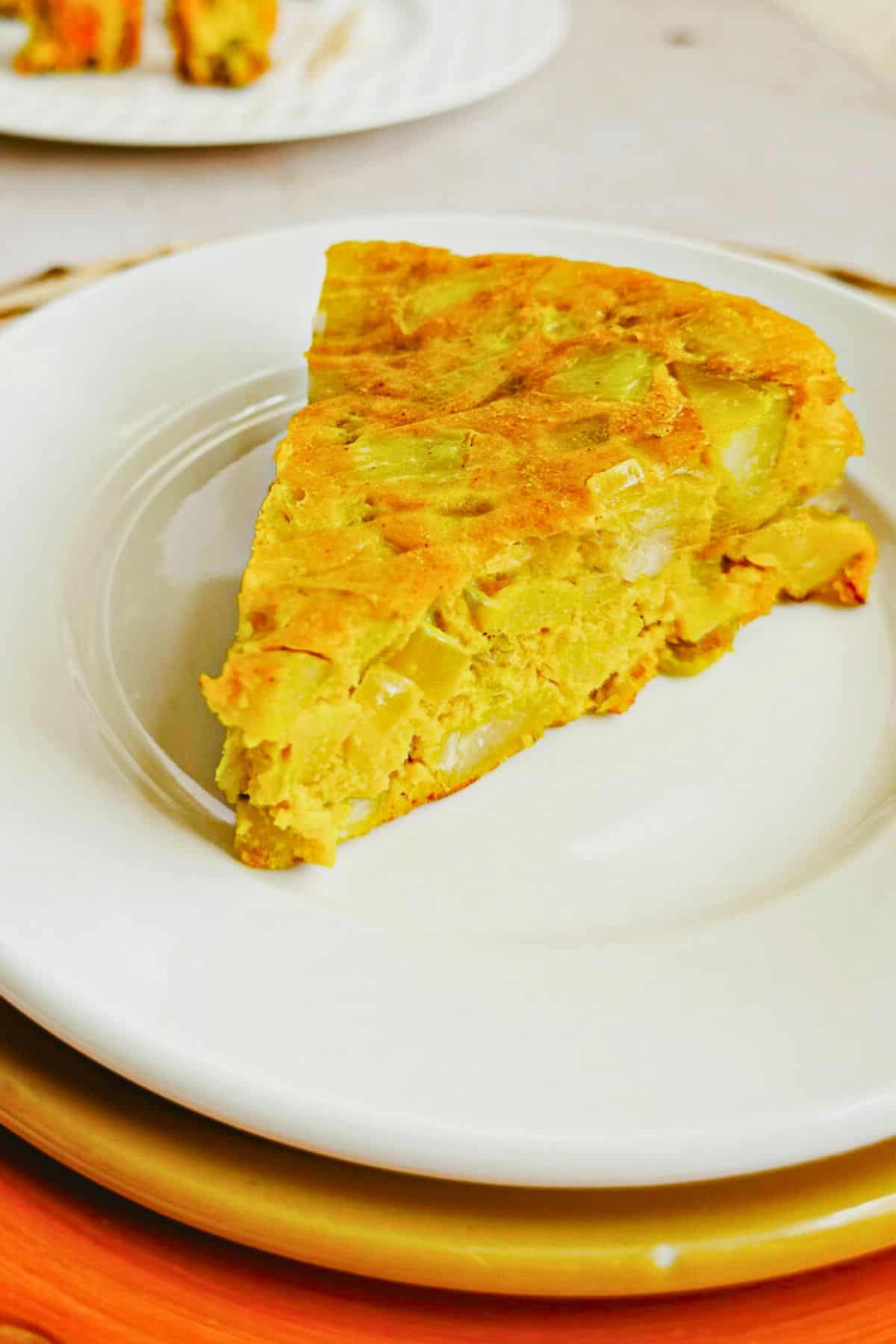 slice of vegan Spanish omelet