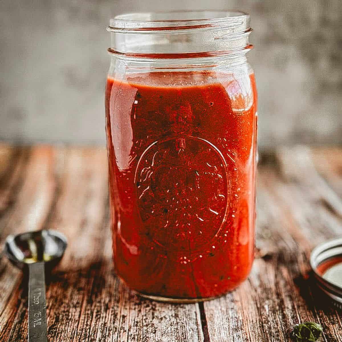 storing pizza sauce in mason jar