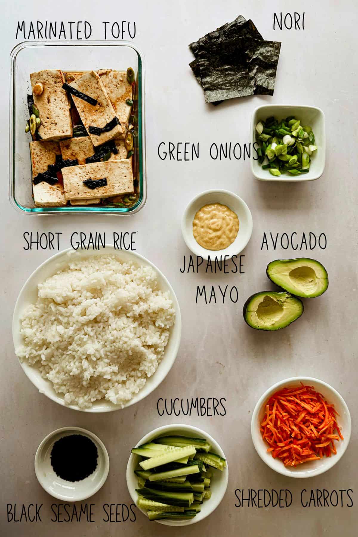 vegan sushi bake ingredients