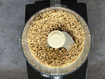 Step 2: pulsed walnuts in food processor; top view