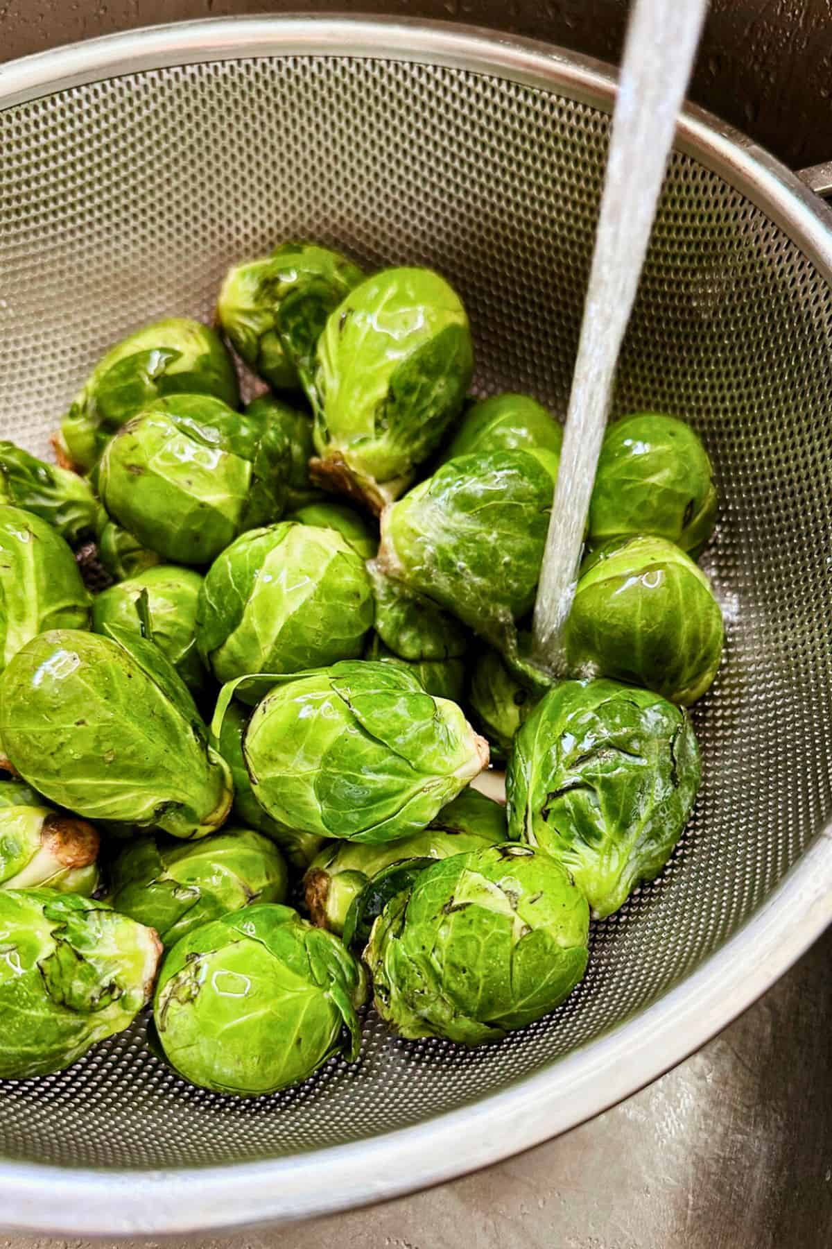 washing brussels sprouts