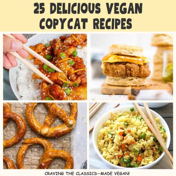 collage of 4 different copycat recipes.