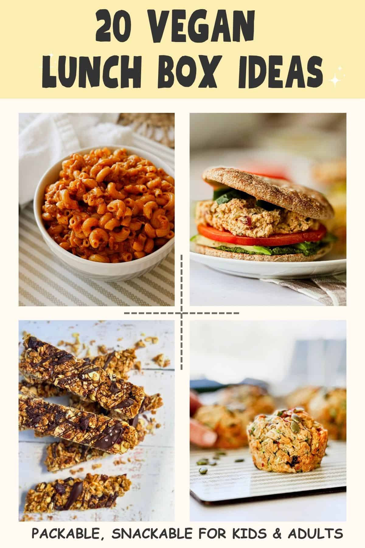 collage of 4 lunch recipes.