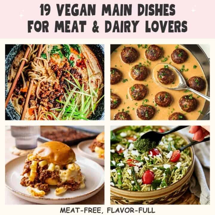 collage of 4 main dishes.