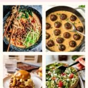 collage of 4 main dishes.