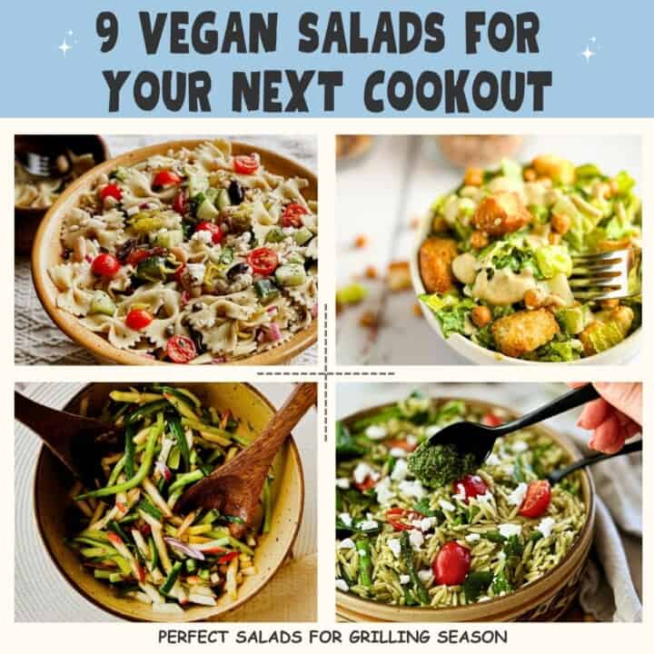 collage of 4 salad recipes.