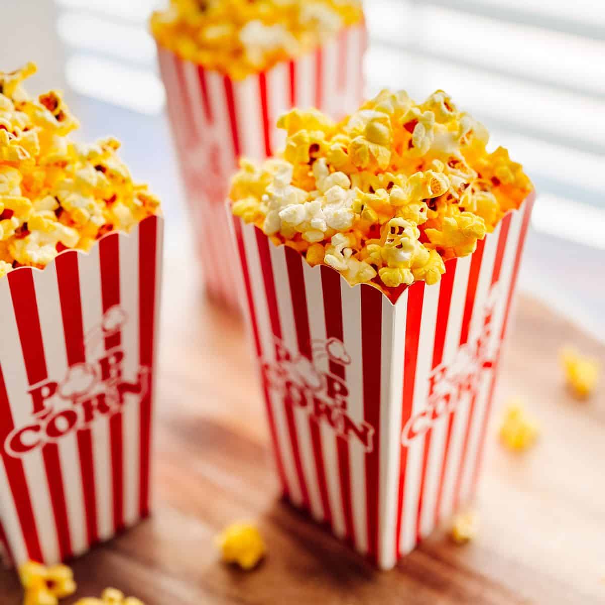 containers of popcorn.