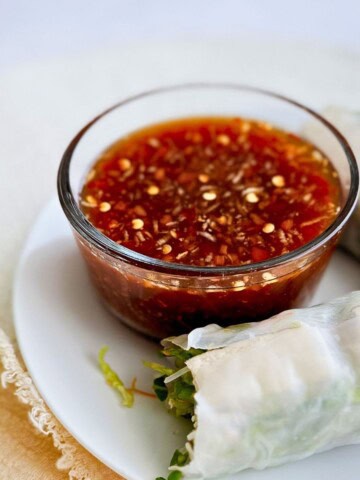 sweet chili lime sauce in a bowl.
