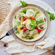 plate of the ravioli salad.