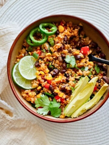 cauliflower rice burrito bowls.