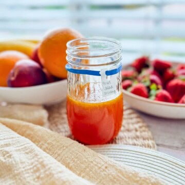 fruit salad dressing in a jar.