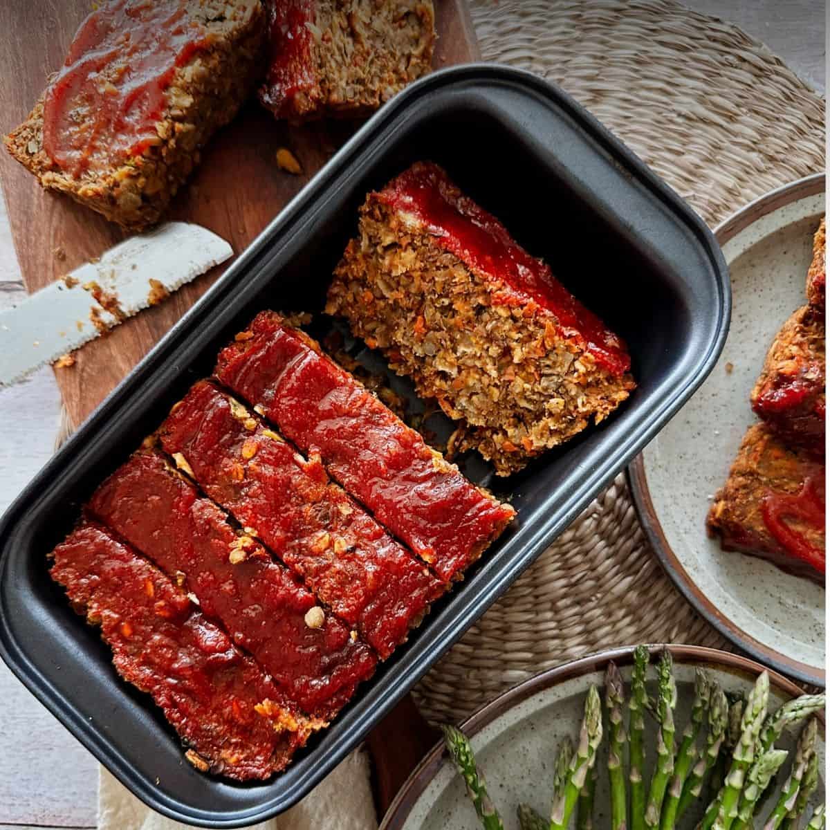 Lentil Loaf with Sweet & Tangy Glaze